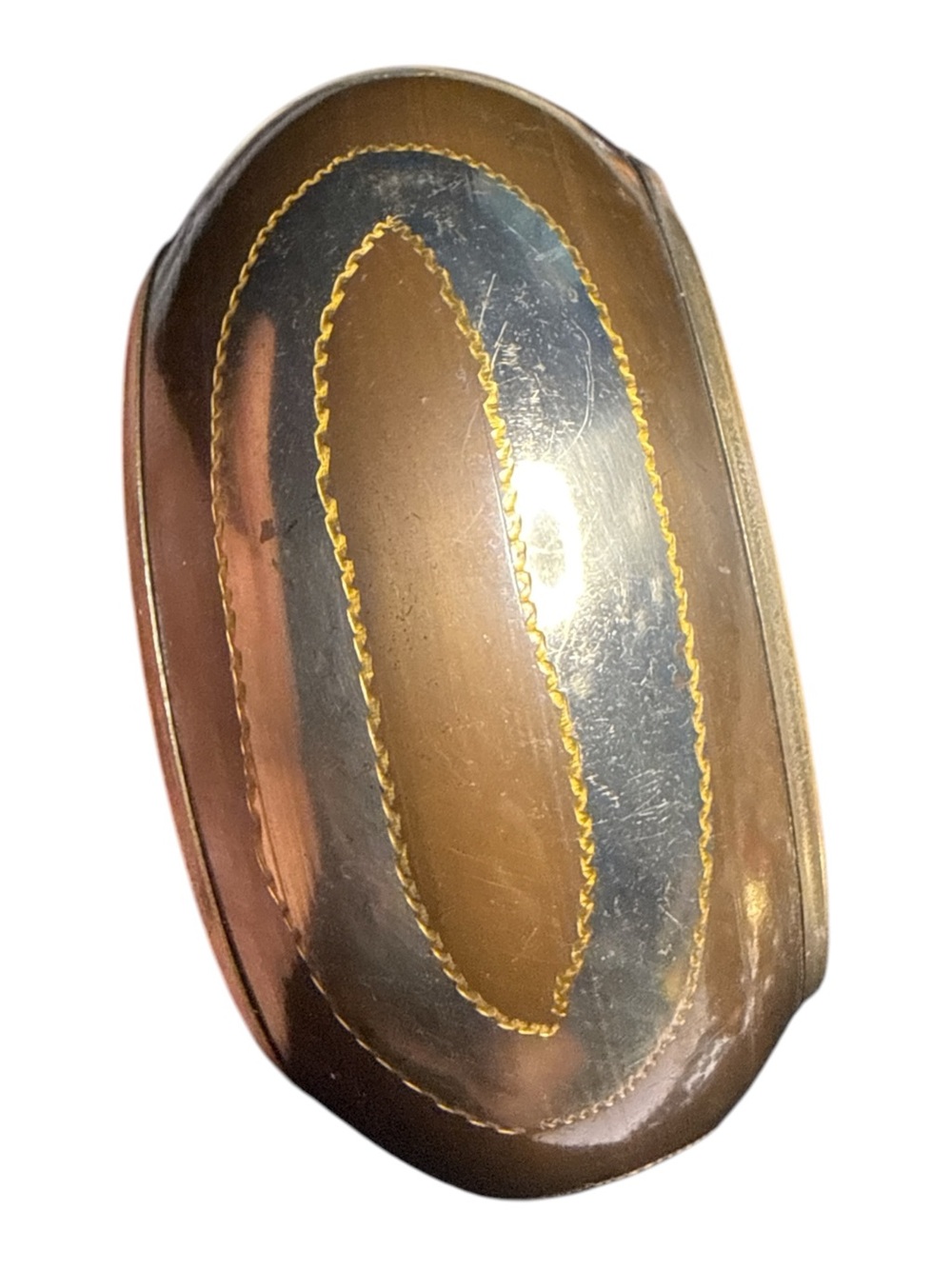 Vintage Made in India Wide Brown Enamel Metal Bangle Bracelet